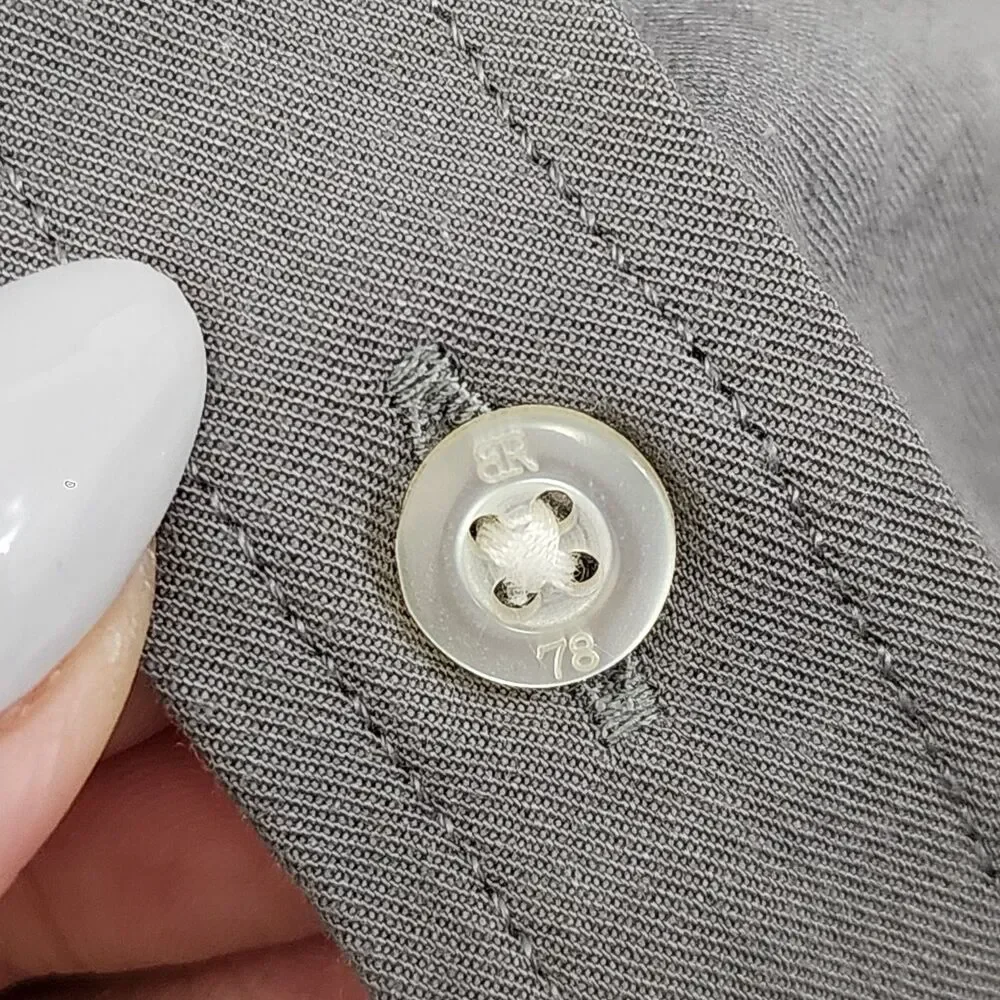 Banana Republic Untucked Slim Fit Shirt XL Long Sleeve Gray Cotton Button-up